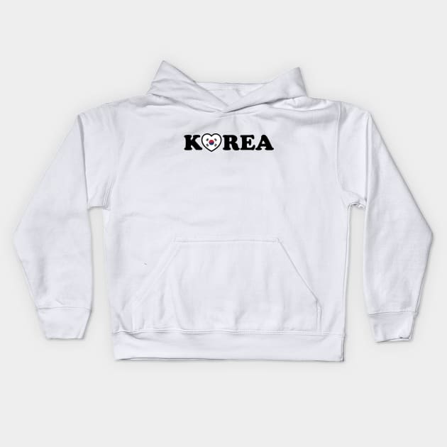 Korea Love Heart Flag Kids Hoodie by tinybiscuits